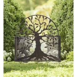 Plow & Hearth - Arched Metal Weather-Resistant Garden Gate With Symbolic Tree Of Life Design
