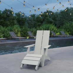 Merrick Lane Modern All-Weather Poly Resin Wood Adirondack Ottoman Foot Rest -Sunnydaze Decor Store GUEST 1e48e11e c573 4dfb 8147 5e0b02aacece