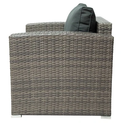 7pc Wicker Patio Seating Set With Storage Box - Gray - GODEER 8 7pc Wicker Patio Seating Set With Storage Box - Gray - GODEER - Image 6