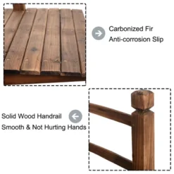 Costway 5' Wooden Bridge Stained Finish Decorative Solid Wood Garden Pond Arch Walkway -Sunnydaze Decor Store GUEST 1e957083 90ba 40ec b22e 27851c8cad3f