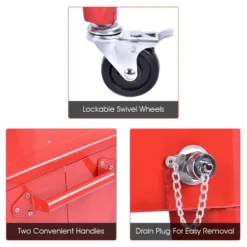 Costway Red Outdoor Patio 80 Quart Cooler Cart Ice Beer Beverage Chest Party Portable -Sunnydaze Decor Store GUEST 1ecca794 689c 4c9d a7ce 297407c574c1