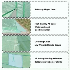 Aoodor Large Walk-in Green House With Zippered Screen Doors -Sunnydaze Decor Store GUEST 1ed220a8 668e 405b 82eb ed75089e8d00