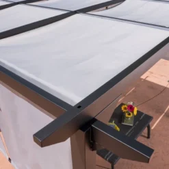 Lawrence 10' X 10' Steel Gazebo - Gray - Christopher Knight Home -Sunnydaze Decor Store GUEST 1efb384f 789b 4500 a368 768beb7100b6