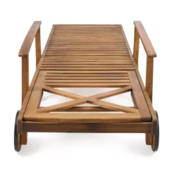 Perla 3pc Outdoor Acacia Wood Chaise Lounge Set With Cushions - Teak/Orange - Christopher Knight Home -Sunnydaze Decor Store GUEST 1f7157b6 fb72 497e 9922 0cd02c2a49be