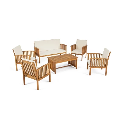 Carolina 6pc Acacia Wood Chat Set - Christopher Knight Home 3 Carolina 6pc Acacia Wood Chat Set - Christopher Knight Home