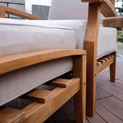 Cambridge Casual Caterina Teak Outdoor Patio Ottoman With Cushion 8 Cambridge Casual Caterina Teak Outdoor Patio Ottoman With Cushion - Image 6