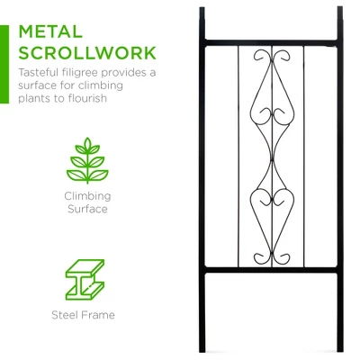 Best Choice Products 92in Steel Garden Arch Arbor Outdoor Trellis For Garden, Climbing Plants W/ Wire Lattice - Black 3 Best Choice Products 92in Steel Garden Arch Arbor Outdoor Trellis For Garden, Climbing Plants W/ Wire Lattice - Black