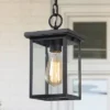 Square Glass/Metal Outdoor Pendant Lamp Black - LNC