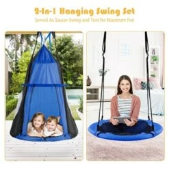 Costway 40'' Kids Hanging Chair Swing Tent Set Hammock Nest Pod Seat -Sunnydaze Decor Store GUEST 2011bf35 d506 41f9 b52f 4b12d5417a93