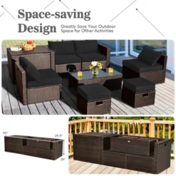 Costway 8PCS Patio Rattan Furniture Set Space-Saving Storage Cushion BlackTurquoiseNavy Cover 20 Costway 8PCS Patio Rattan Furniture Set Space-Saving Storage Cushion BlackTurquoiseNavy Cover -Sunnydaze Decor Store GUEST 2030de4e 3688 4a21 966d c9d5a2e83eb9