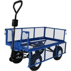 Sunnydaze Decor Sunnydaze Outdoor Lawn And Garden Heavy-Duty Durable Steel Mesh Utility Dump Wagon Cart With Removable Sides -Sunnydaze Decor Store GUEST 20544466 7d08 4ef0 bfd8 c8b140e9c8d7