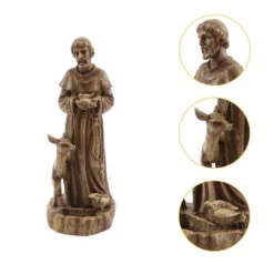 LuxenHome Weathered Brown MgO 24.6" H Saint Francis Garden Statue -Sunnydaze Decor Store GUEST 20dec4ea 3361 47b7 8762 78ed371b25d1