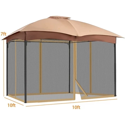 Aoodor Gazebo Netting Screen Replacement Universal 4-Panel Sidewalls 10' X 10' (Only Netting) 4 Aoodor Gazebo Netting Screen Replacement Universal 4-Panel Sidewalls 10' X 10' (Only Netting) - Image 2