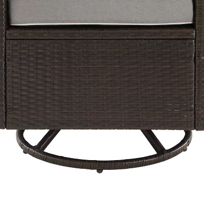 Palm Harbor 5pc Outdoor Wicker Conversation Set With Fire Table - Gray - Crosley 11 Palm Harbor 5pc Outdoor Wicker Conversation Set With Fire Table - Gray - Crosley - Image 9