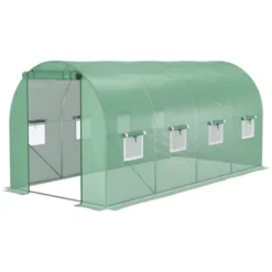 Outsunny Extra-Large Walk-in Tunnel Hoop Greenhouse, PE Cover, Steel, Roll-Up Zipper Door & Windows For Flowers, Vegetables, Tropical Plants, Green 10 Outsunny Extra-Large Walk-in Tunnel Hoop Greenhouse, PE Cover, Steel, Roll-Up Zipper Door & Windows For Flowers, Vegetables, Tropical Plants, Green -Sunnydaze Decor Store GUEST 20f3576e 8bfd 4546 a7cc 000c161d4e0d