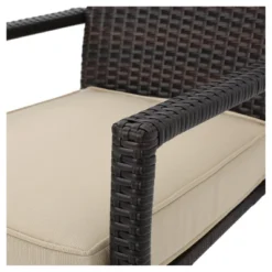 Cancun 4pc All-Weather Wicker Patio Chair Set - Brown - Christopher Knight Home -Sunnydaze Decor Store GUEST 2145328c ae0e 4c68 a5be d5204268be63