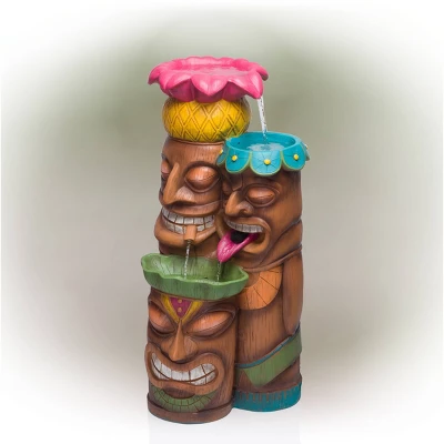 35" 3-Tier Tiki Fountain - Alpine Corporation 4 35" 3-Tier Tiki Fountain - Alpine Corporation - Image 2