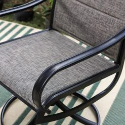 Patio Set With Steel Table With 1.57" Umbrella Hole & Steel Swivel Sling Arm Chairs - Captiva Designs -Sunnydaze Decor Store GUEST 214f5fd0 10fb 4e8f 8486 e56e7993204e