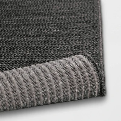 7'x10' Oversized Stripe Outdoor Rug Charcoal Gray - Threshold™ 5 7'x10' Oversized Stripe Outdoor Rug Charcoal Gray - Threshold™ - Image 3