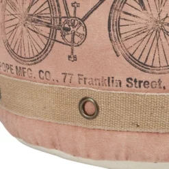 Cotton Pouf Featuring A Screenprinted Bicycle Illustration With Script - Olivia & May 12 Cotton Pouf Featuring A Screenprinted Bicycle Illustration With Script - Olivia & May -Sunnydaze Decor Store GUEST 21f404a4 d24d 4756 888b 4c97dd2e6f4f