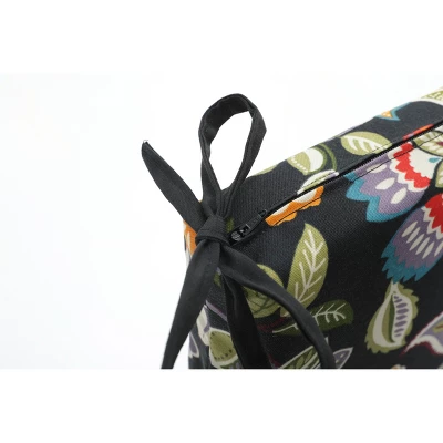 Set Of 2 Outdoor/Indoor 20" X 20" Squared Corners Seat Cushions Telfair Midnight Black - Pillow Perfect 4 Set Of 2 Outdoor/Indoor 20" X 20" Squared Corners Seat Cushions Telfair Midnight Black - Pillow Perfect - Image 2