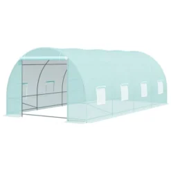 Outsunny 20' X 10' X 7' Walk-In Tunnel Greenhouse Garden Warm House Large Hot House Kit With 8 Roll-up Windows & Roll Up Door, Steel Frame -Sunnydaze Decor Store GUEST 22aa79e2 cbfe 4b91 91d3 23ef7e6b9ddb