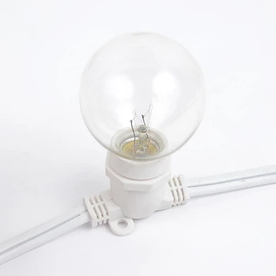 Novelty Lights Globe Outdoor String Lights With 25 In-Line Sockets White Wire 25 Feet 8 Novelty Lights Globe Outdoor String Lights With 25 In-Line Sockets White Wire 25 Feet - Image 6