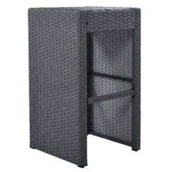 5pc Outdoor Rattan Bar Set With Stools & Cushions- Gray - WELLFOR -Sunnydaze Decor Store GUEST 23c8cf8f 6418 438c b093 07005fb1b0de