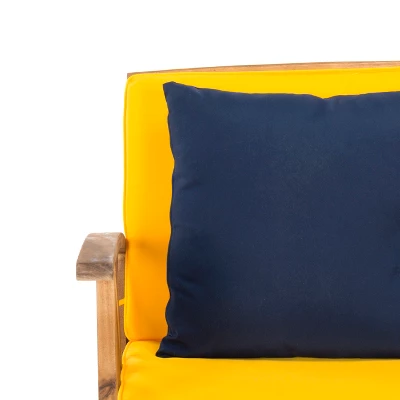 4pc Fontana Outdoor Set Teak Look/Yellow - Safavieh 6 4pc Fontana Outdoor Set Teak Look/Yellow - Safavieh - Image 4