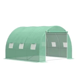 Outsunny Walk-in Tunnel Greenhouse With High-Quality Transparent PE Cover, Zipper Doors, & Windows Green -Sunnydaze Decor Store GUEST 24408fcb adfe 488e a9d4 65ddf042516e