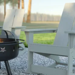 Emma And Oliver Set Of 2 Modern All-Weather Poly Resin Adirondack Rocking Chairs For Indoor/Outdoor Use -Sunnydaze Decor Store GUEST 244c0983 4f9f 4942 aafd 4e9f884df8bc