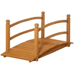 Outsunny 4.7' Garden Bridge, Arc Wood Footbridge, Decorative Pond Bridge With Side Rails -Sunnydaze Decor Store GUEST 25623447 f397 48c4 900a 9f0b292185ac