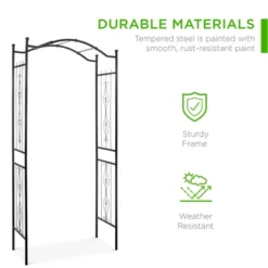 Best Choice Products 92in Steel Garden Arch Arbor Outdoor Trellis For Garden, Climbing Plants W/ Wire Lattice - Black 9 Best Choice Products 92in Steel Garden Arch Arbor Outdoor Trellis For Garden, Climbing Plants W/ Wire Lattice - Black -Sunnydaze Decor Store GUEST 258c0829 de6e 4d21 b8f8 215e3b9ae83d