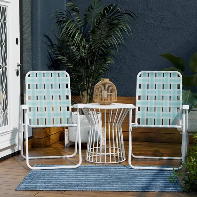 Priscilla Outdoor Folding Chair - Aqua - Novogratz 5 Priscilla Outdoor Folding Chair - Aqua - Novogratz - Image 3