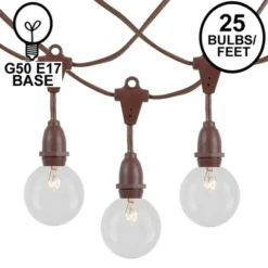 Novelty Lights Globe Outdoor String Lights With 25 Suspended Sockets Suspended Brown Wire 25 Feet -Sunnydaze Decor Store GUEST 25bedf15 ac3d 4be1 ba17 5b2b22dbf5a6