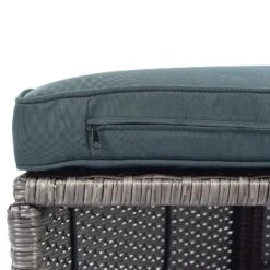 2pc Outdoor Wicker Conversation Sectional Set With Cushions & Half-Moon Side Table For Umbrella - Gray - GODEER -Sunnydaze Decor Store GUEST 26166fd9 6577 40f2 a6a0 af0a8604ee95