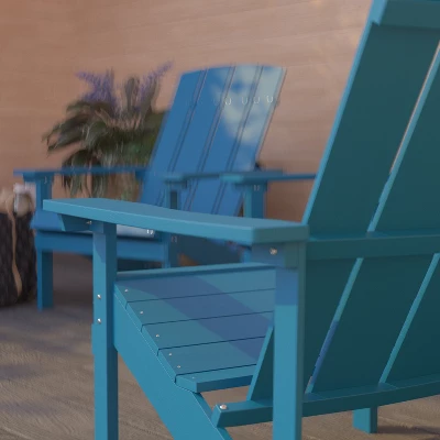 Merrick Lane Set Of 4 All-Weather Poly Resin Wood Adirondack Chairs 6 Merrick Lane Set Of 4 All-Weather Poly Resin Wood Adirondack Chairs - Image 4