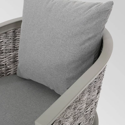 Pebble 3pc Wicker Boho Chat Set - Gray - Christopher Knight Home 8 Pebble 3pc Wicker Boho Chat Set - Gray - Christopher Knight Home - Image 6