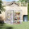 Outsunny Walk-in Greenhouse 4.7' X 4.7' X 6.4' Hot House With 3-Tier Shelving, Roll-Up Door For Outdoor, Garden -Sunnydaze Decor Store GUEST 269c4393 0cd9 4f03 80aa a649ccde82aa