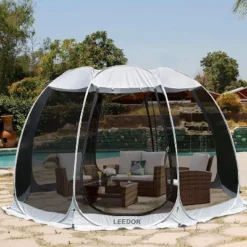 Leedor Outdoor Pop Up Portable Screen Tent With Mesh Netting Fiberglass Gazebo Gray 18 Leedor Outdoor Pop Up Portable Screen Tent With Mesh Netting Fiberglass Gazebo Gray -Sunnydaze Decor Store GUEST 26a4f8bc 1905 4c6d 8d68 5878a847f3af