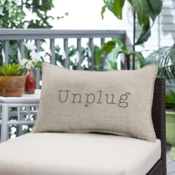 Indoor/Outdoor Unplug Embroidered Lumbar Throw Pillow - Sorra Home -Sunnydaze Decor Store GUEST 26b39359 5a3b 45ad 9aa4 dbc435cd907a