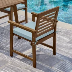 2pk Farmhouse Slatted Eucalyptus Wood Arm Chairs - Vifah -Sunnydaze Decor Store GUEST 26c1f9a0 3d40 4b96 b65c c0decc8bc442