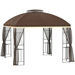 Outsunny 10' X 10' Patio Gazebo Canopy Outdoor Canopy Shelter With Double Tier Roof, Removable Mesh Netting, Display Shelves 15 Outsunny 10' X 10' Patio Gazebo Canopy Outdoor Canopy Shelter With Double Tier Roof, Removable Mesh Netting, Display Shelves -Sunnydaze Decor Store GUEST 270ebba0 3f41 4e1c 9f49 b965c638f4ac