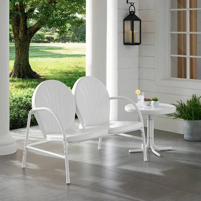 Griffith 2pc Outdoor Conversation Set - White - Crosley 3 Griffith 2pc Outdoor Conversation Set - White - Crosley