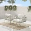Ashford 2pk Outdoor Metal Arm Chairs - Cream - Crosley -Sunnydaze Decor Store GUEST 27b73f5a 1826 4cca b3f9 71e35df2cc20
