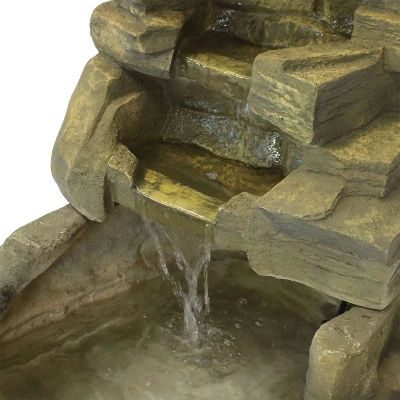 Sunnydaze Decor Sunnydaze 37"H Electric Fiberglass Stone Falls Waterfall Outdoor Water Fountain 4 Sunnydaze Decor Sunnydaze 37"H Electric Fiberglass Stone Falls Waterfall Outdoor Water Fountain - Image 2