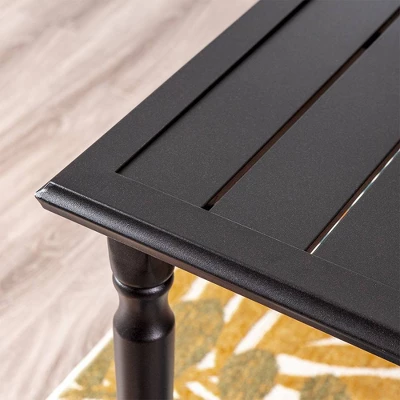 Outdoor Steel Rectangle Dining Table With 1.77" Umbrella Hole - Captiva Designs 9 Outdoor Steel Rectangle Dining Table With 1.77" Umbrella Hole - Captiva Designs - Image 7