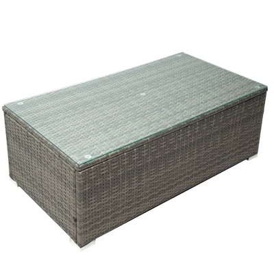 7pc Wicker Patio Seating Set With Storage Box - Gray - GODEER 16 7pc Wicker Patio Seating Set With Storage Box - Gray - GODEER - Image 14