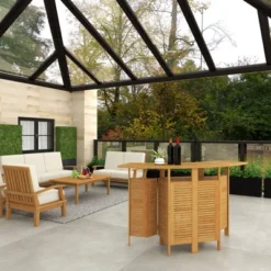 Patio Bar Table Teak - Olivia & May -Sunnydaze Decor Store GUEST 284c00b0 ce5d 45e6 a54f fb0a3d7749c9