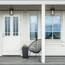 Square Glass/Metal Outdoor Pendant Lamp Black - LNC -Sunnydaze Decor Store GUEST 2892756b f15f 4831 b701 74763a69c99a